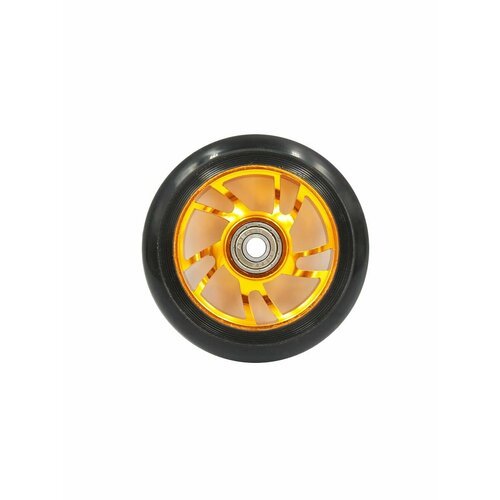 Колесо для трюкового самоката 100 мм Cпиральная звезда желтое (алюминий) 805428-KR4