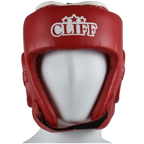 Шлем боксерский Ф-5 PVC, открытый, цвет: красный, размер: L