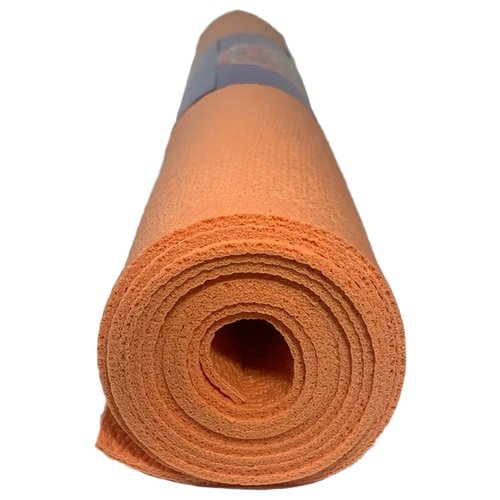 Коврик для йоги Puna RamaYoga, прочный, нескользящий, сделан в России. 185 x 60 х 0,3 см, оранжевый