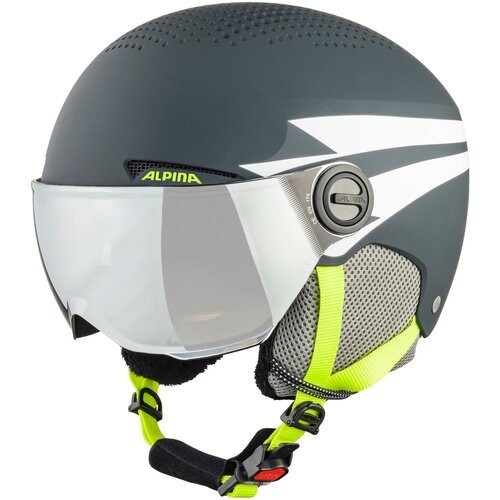 Шлем защитный ALPINA, Zupo Visor 2020-2021, charcoal-neon matt