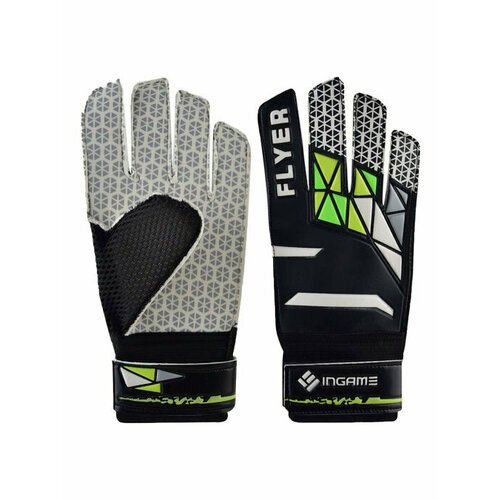 Перчатки вратарские Ingame Flyer детские, зеленые, перчатки для футбола, перчатки для тренировок вратарей, размер 4
