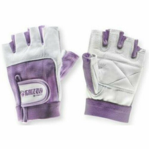 Атлетические перчатки Grizzly Leather Padded Weight Training Gloves L кожа/нейлон белый/фиолетовый