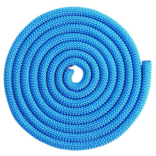 Гимнастическая скакалка утяжелённая Grace Dance полиэстеровая с люрексом голубой 300 см