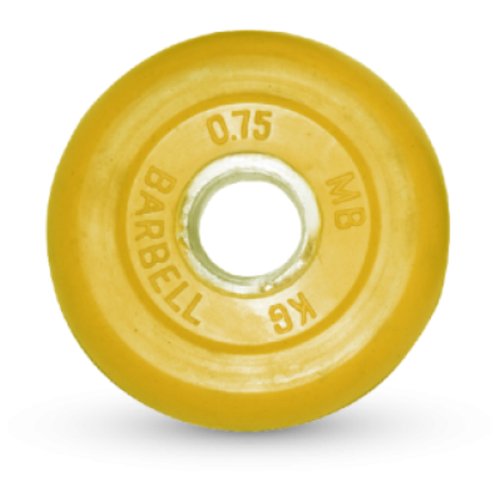 0.75 кг диск (блин) MB Barbell (желтый) 31 мм.