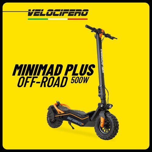 Электросамокат MINIMAD PLUS 500 W Off-Road, оранжевый, внедорожная резина, литий ионная батарея
