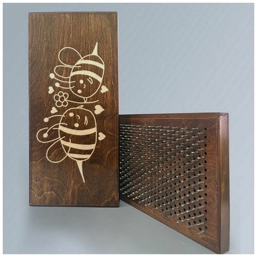Доска садху с динамическими гвоздями, шаг 10мм, цвет Венге модель животные милота пчела - 1153