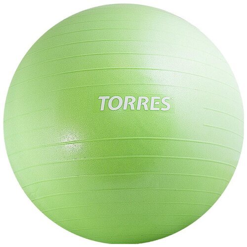 Фитбол. Мяч для фитнеса гимнастический TORRES, диаметр 65см. Фитнес мяч с насосом, зеленый.