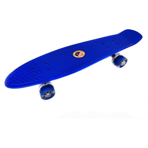 Скейтборд пластик 27*7,5' шасси Al колёса PU 60*45мм свет, цв. синий