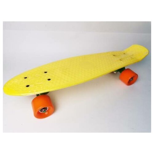 Скейтборд пластик 22*6', шасси Al (окрашен), колёса PU 60*45мм, жёлтый