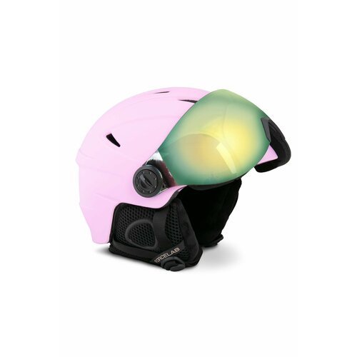 Шлем защитный горнолыжный с визором FORCELAB, розовый, 60