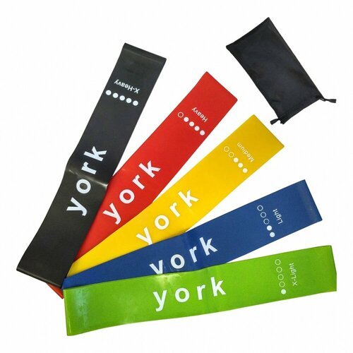 Набор Эспандеров Резиновая Петля для фитнеса York C33511, 1 набор, набор разных цветов
