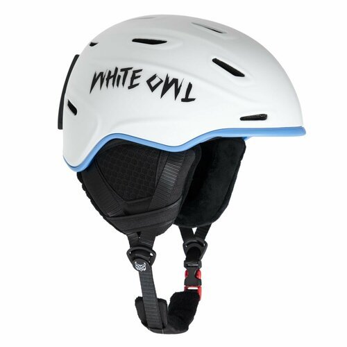 Шлем зимний White Owl HK004, S (48-53 см), белый с синим