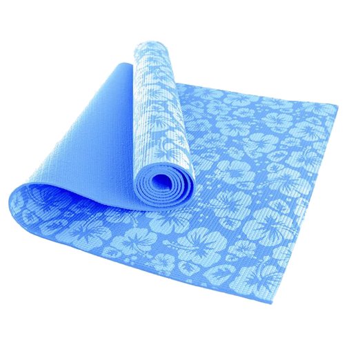 Коврик для йоги Hawk HKEM113-04, 173х61х0.4 см голубой рисунок 0.4 см