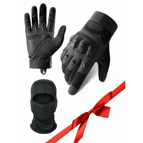 Набор перчатки тактические с балаклавой, черные, L