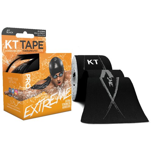 Кинезио тейп KT PRO Extreme Tape Precut (20 полосок по 25см). Преднарезанные. Цвет черный