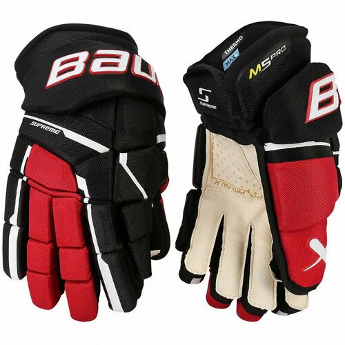 Перчатки хоккейные BAUER Supreme M5 Pro S23 SR 1061897 (14 / черный-красный)