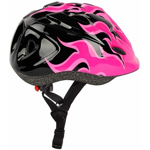 Шлем детский Flame черный/розовый с регулировкой размера (50-57)