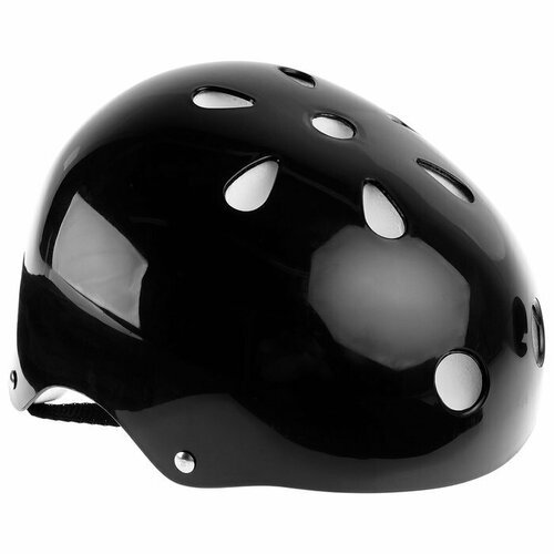 Шлем защитный детский ONLYTOP OT-S507, обхват 55 см, цвет чёрный (комплект из 2 шт)