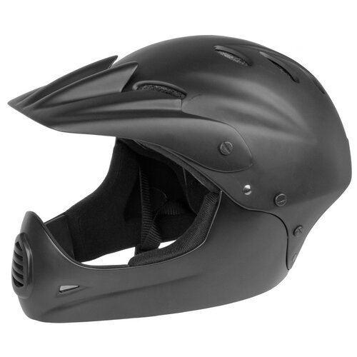 Шлем 5-731140 Freeride/DH/BMX FullFace ABS hard shell суперпрочный 17 отверстий, 54-58см черный матовый M-WAVE