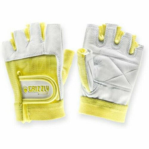 Атлетические перчатки Grizzly Leather Padded Weight Training Gloves M кожа/нейлон белый/желтый