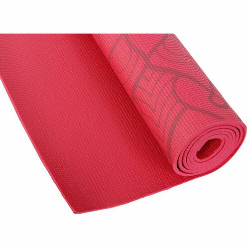 Коврик для фитнеса и йоги Larsen PVC красн с принтом р180х60х0.5см 361217