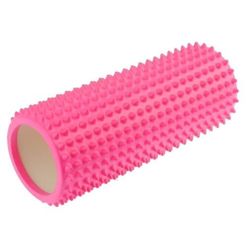 Роллер массажный для йоги 33 х 12 см, цвет светло-розовый