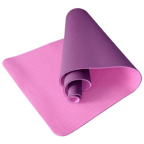 TPE6-E Коврик для йоги ТПЕ 183х61х0,6 см (фиолетовый/розовый) (B34420)