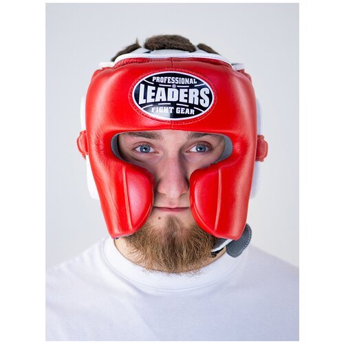 Шлем боксерский LEADERS LS MEX RD/WH (красный/белый) (L)