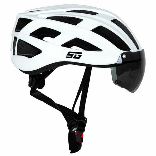 Шлем STG TS-33 с визором и фонарем белый, Размер: L L