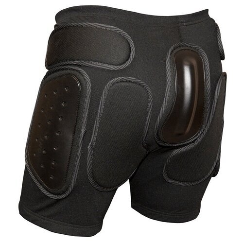 Защитные шорты c пластиковой вставкой на копчике и бедрах, для экстремальных видов спорта, Biont Экстрим, размер 3XS, цвет чёрный