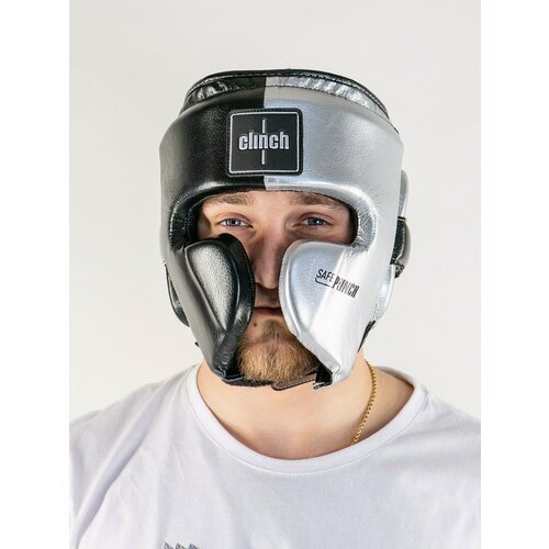 C145 Шлем боксерский Clinch Punch 2.0 черно-серебристый