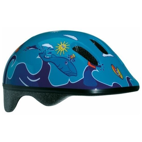 Детский велосипедный шлем Вellelli цвет: синий/голубой. рисунок: дельфины. размер: м (52-57cm)