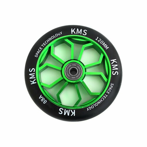 Колесо Sport для трюкового самоката 120 мм Медуза зеленое (алюминий) KMS, 805421-KR1