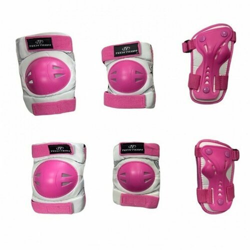Защита Safety line 500 (размер M), комплект защитной экипировки для роликов, наколенники, розового цвета