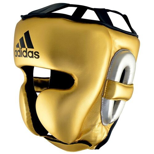 Шлем боксерский AdiStar Pro Metallic Headgear золото-серебристо-черный (размер M)