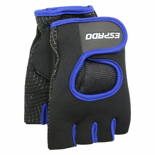 Перчатки для фитнеса ESD001 (черно-синий / M)