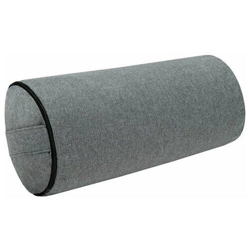 Подушка для йоги медитации BIO-TEXTILES Болстер валик 50*22 серый с лузгой гречихи массажная спортивная ортопедическая