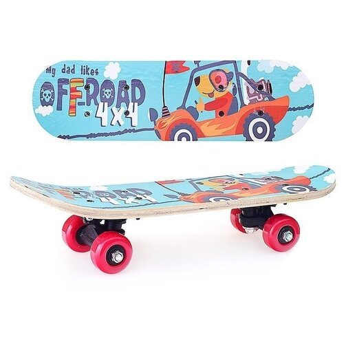 Скейтборд детский 43x13 см, колеса PVC, голубой
