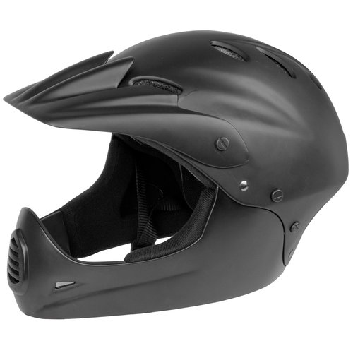 Шлем Freeride/DH/BMX FullFace ABS hard shell суперпрочн.17отв. черный M-WAVE, Цвет черный матовый, Размер 54-58