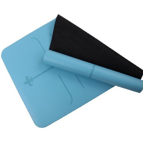 Каучуковый коврик для фитнеса и йоги с резиновым покрытием синий