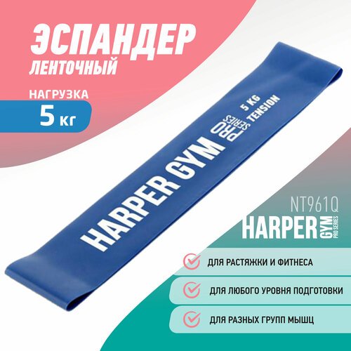 Резинка для фитнеса Harper Gym NT961Q (5) 25 х 5 см 5 кг синий