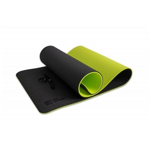 Коврик для йоги 10 мм двухслойный TPE черно-зеленый FT-YGM10-TPE-BG