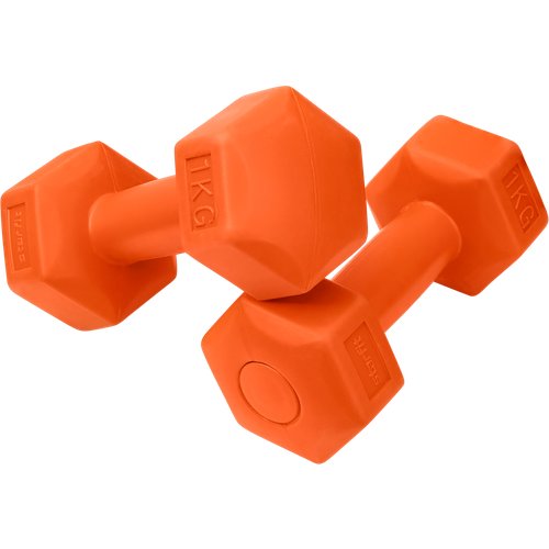 Гантели гексагональные набор гантелей STARFIT DB-305 1 кг, пластиковый, оранжевый, 2 шт.
