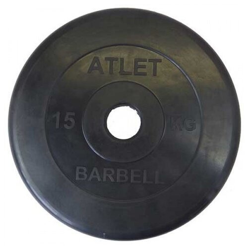 Диск MB Barbell MB-AtletB50-15 15 кг черный