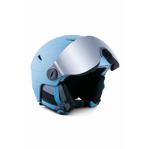 Шлем защитный горнолыжный WinDay, серо-голубой, 58
