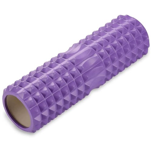 Ролик массажный гимнастический сдвоенный длина 45 см фиолетовый