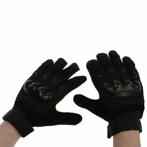 Перчатки мотоциклетные с защитными вставками, размер ХL, черный (комплект из 2 шт)