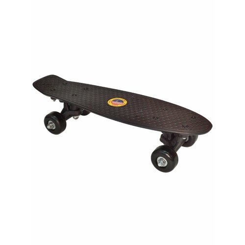 Пенни борд Скейт с светящимися колесами, Скейтборд детский 75 x 16 см - колеса PU, черный цвет