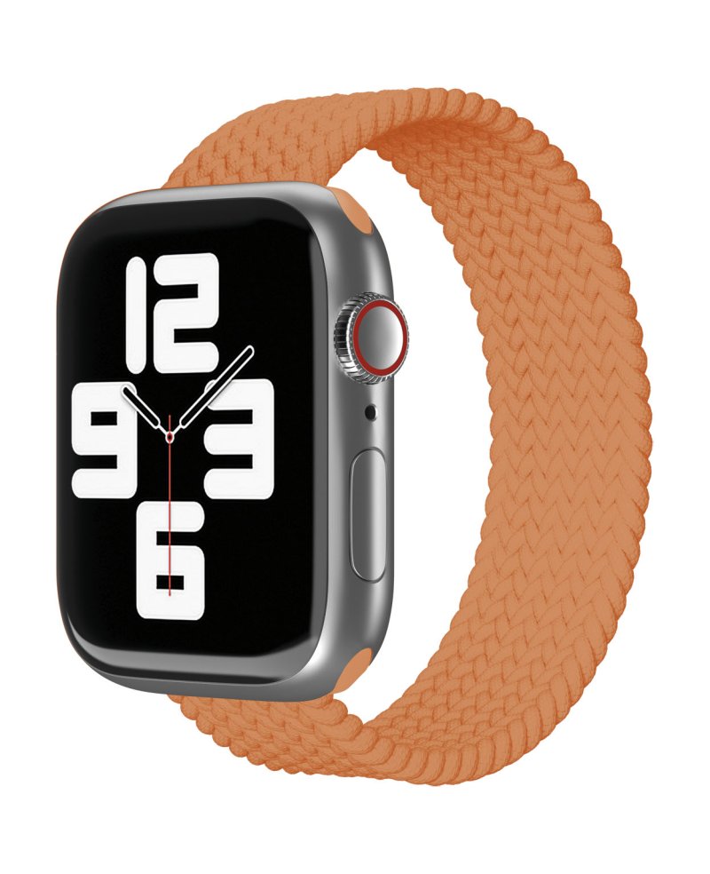Ремешок нейлоновый плетёный VLP для Apple Watch 42/44/45, S/M, 2шт, оранжевый