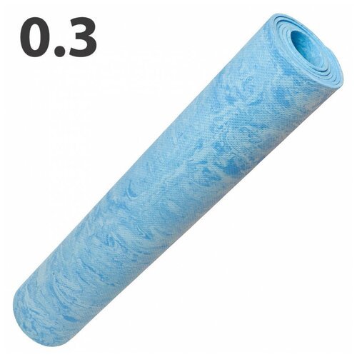 Коврик для йоги ЭВА 173х61х0,3 см E40021 (синий Мрамор)